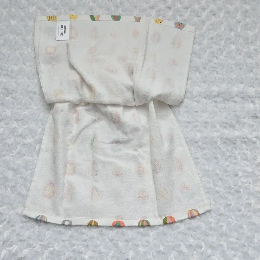 Celebrate Together Easter Kitchen Towel Cotton Button Closure Eggs Bunnies